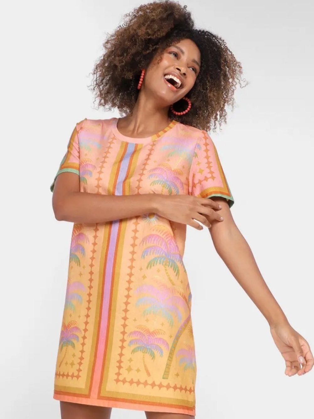 FARM Rio Arco Iris Tropical T Shirt Mini Dress